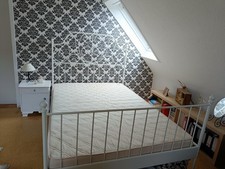 Weißes Ikea Metallbett 140x200 mit lattenrost gebraucht 