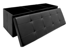 110 cm Sitzbank mit Stauraum - 120L PU-Leder Sitztruhe mit Deckel bis 250 kg