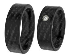Ring Partnerringe Verlobungsringe Ehering Carbon + Diamant +Garantie od Zirkonia