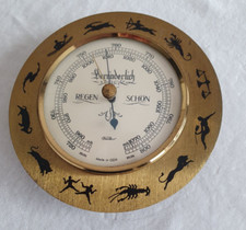Made in GDR Fischer Barometer Messing Sternzeichen Veränderlich Regen Schön rar
