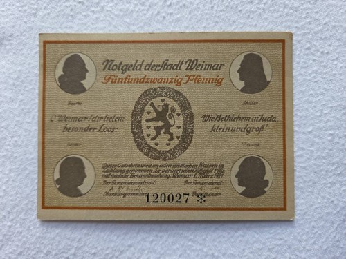 Notgeld 1921 stadt weimar - notgeld,