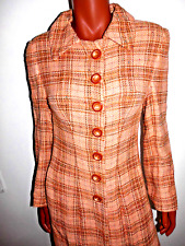 Gehrock Jacke Tweed Lachs Longblazer 38 Handgefertigt Ungetragen Neuwertig