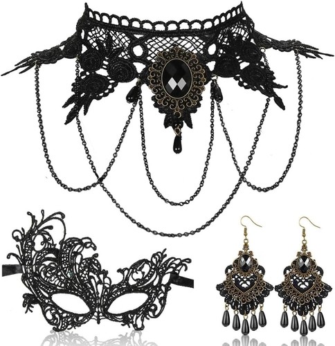 Spitzen gothic schmuck - set,, 3