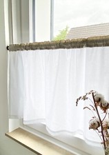 Gardine Landhaus Vorhang Shabby Chic Scheibengardine Bistrogardine weiß beige