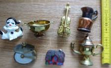 Dekoteile für Setzkasten - 7-teilig - Metall, Porzellan 