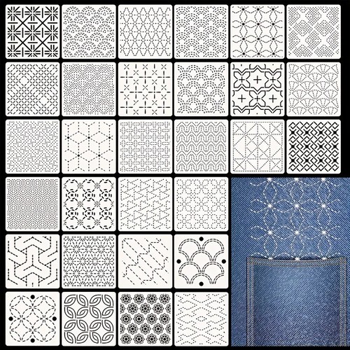 Stück sashiko stencil set - 30,