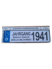 Albatros Blechschild Namensschild Jahrgang 1941 Männlich Retro Metallschild