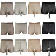 Herren Boxershorts Strumpfhose Unterhose Transparent Hose Trunks mit Penishülle 