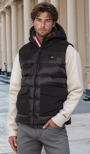 Tommy hilfiger weste mix media - tommy,