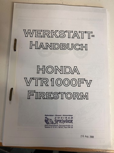 Werkstatt handbuch honda - werkstatt, vtr