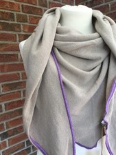 Sarah&Sally Dreiecktuch neu hell taupe lila mit Kaschmir