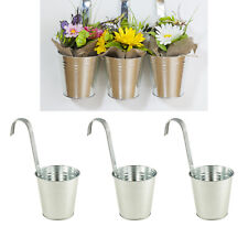 3 x Hängetopf Blumentopf Hängetöpfe Garten Balkon Blumen Topf Kräutertopf Zink