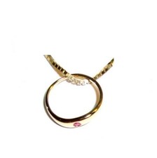 TAUFRING MIT RUBIN UND KETTE