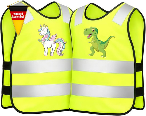Kinder warnweste set 2er mit - set,