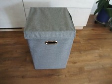 wäschebox mit deckel, Wäschesammler, Wäschetonne, neuwertig, faltbar, grau, Poly