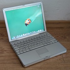 Vintage laptop Apple PowerBook G4, 1 GHz CPU, 768 MB RAM,GPU nVidia FX  Go 5200