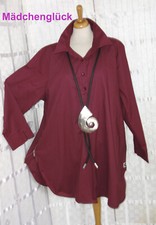 MÄDCHENGLÜCK Designer Tunika Bluse Gr. 2 50 52 WEIN ROT A Linie Reißverschluss