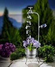 Solar-Gartendeko Wasserhahn mit Pflanztopf Lichterdeko für draußen LED Solar