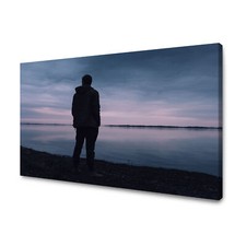 CANVAS Leinwandbilder Bilder XXL Wandbilder Kunstdruck Seelandschaft mit Mensch