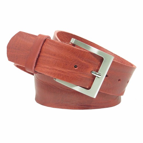 Ledergürtel breit rot - 4, cm