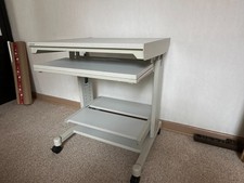 Computertisch, Marke Vielhauer, grau, höhenverstellbar, variabel, ausziehbar