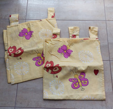 2x Schlaufen Vorhang Schal Gardine Kinder Schmetterlinge ~ hellgelb blickdicht