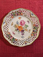 Teller Porzellan Schumann Chateau Dresden Durchbruch Gold