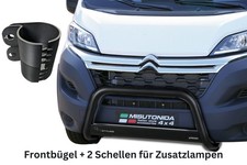 Frontbügel Edelstahl SCHWARZ für Citroen Jumper 2014- Gutachten + Lampenhalter