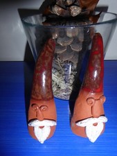 2 x Wichtel Nikolaus - Keramik - Unikat - Handarbeit - Weihnachten Advent