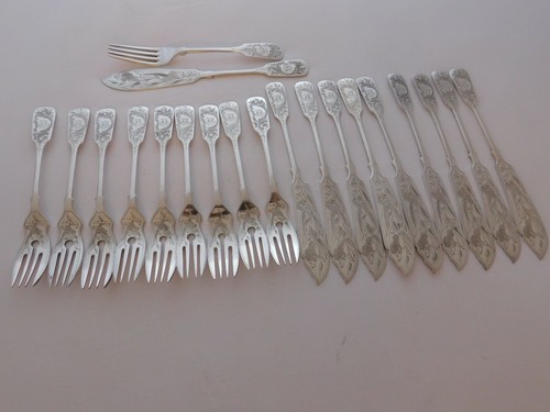 Fischbesteck aus silber - aus,