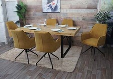 B-Ware 6er-Set Esszimmerstuhl MCW-K15, Polsterstuhl Stuhl mit Armlehne, gelb