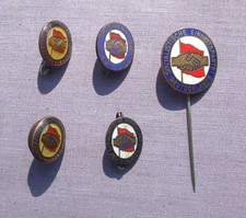 5 alte DDR Abzeichen SED Sozialistische Einheitspartei Deutschlands  emailliert