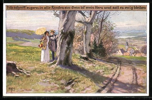 Künstler paul hey - künstler-ak,