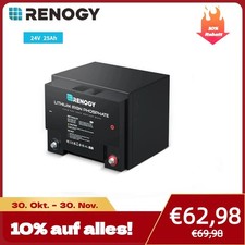 Renogy 24V 25Ah LiFePO4 Lithium Batterie Akku Solarbatterie Solaranlage SmartBMS