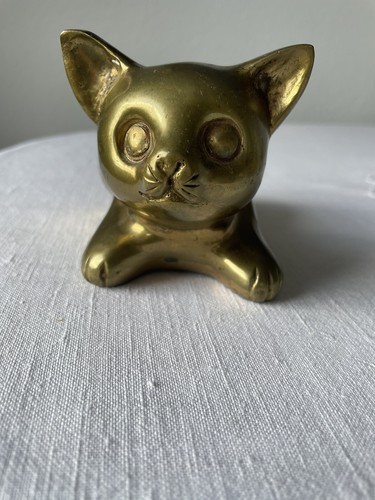 Messing katze handarbeit - katze, blum