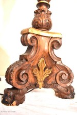 Herrschaftlich Hohe Stehlampe Lampenfuß Löwenfüße Barock Stil Holzschnitzereien 