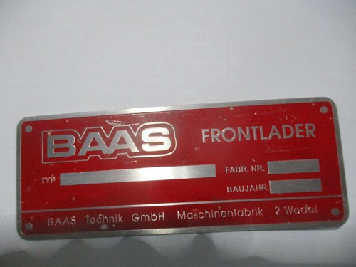 Typenschild frontlader schild - frontlader,