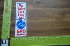 Alter Aufkleber Politik Partei Wahlen SPD Stadt Hamburg Radsport Fahrrad