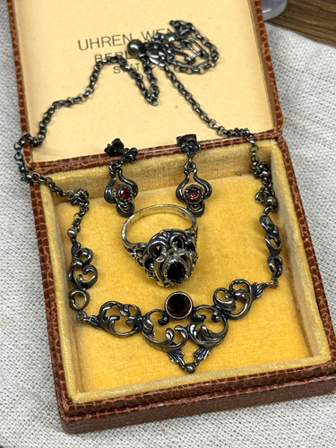 Jugendstil antikes set granat - jugendstil:,