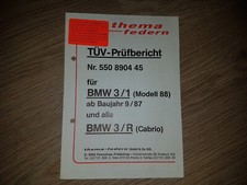 ABE Tüv Bericht Gutachten THEMA Federn Tieferlegungsfedern BMW E30 3/1 + 3/R
