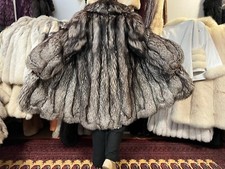 Silberfuchs Swinger Fuchsmantel Pelz Pelzmantel REAL Fur silver Fox Coat Volpe
