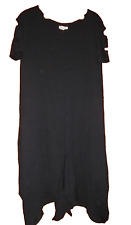 M.P. by Style Berlin Designer Jersey Stretch Kleid, Zipfel Schwarz, Größe 3, 2XL