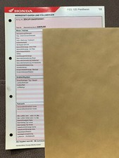 HONDA FES125 Pantheon JF12 2003 Orig. Werkstatt-Datenblatt + Serviceplan