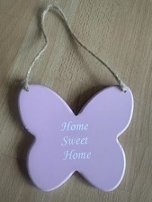 Deko Home sweet home- Schmetterling, rosa zum Aufhängen