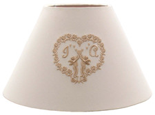 Lampenschirm E27 Stehlampenschirm Stoff bestickt Stickerei Herz Engel