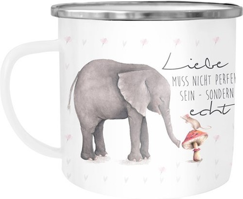Emaille tasse becher liebe - emaille,