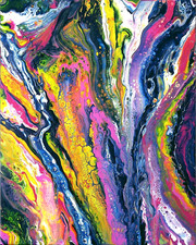 Pouring Art Acryl Bild Fluid Painting Malerei Abstrakt Original Gemälde Color32