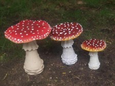 PILZ Pilze Deko Figur Fliegenpilz 12cm 18cm oder 21cm wetterfest Gartenfigur Neu