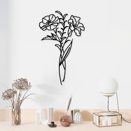 Blumen wandkunst metall - blumen,