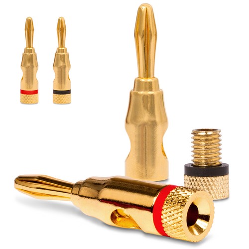 Bananenstecker vergoldet - 4x,